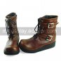 Coffee PU Leather 3cm Flat Lovely Cosplay Lolita Shoes