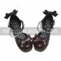 Coffee PU Leather 7.5cm High Heel Classic Loltia Shoes with Pearl