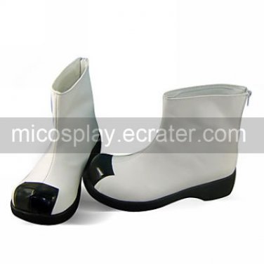 Cosplay Boots Inspired by Bakemonogatari Monstory-Araragi Koyomi White Black Round Toe