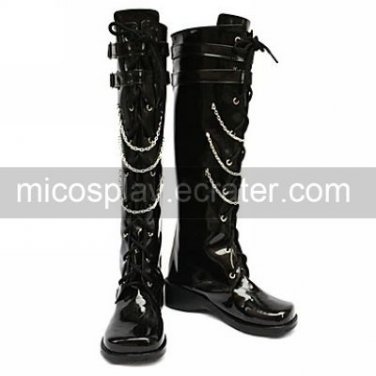 Cosplay Boots Inspired by Vocaloid Kagamine Rin Black Punk Style