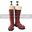 Cosplay Shoes Inspired by Black Butler Ciel Phantomhive Red Cloth Plaid Pattern