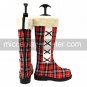 Cosplay Shoes Inspired by Black Butler Ciel Phantomhive Red Cloth Plaid Pattern