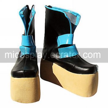 Cosplay Shoes Inspired by Vocaloid Miku Black PU Leather Platform