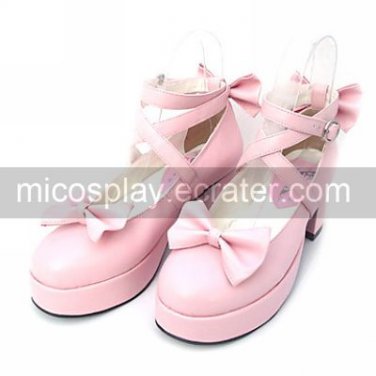 Cute 2.5 Cone Heel PU Lolita Shoes with Bow