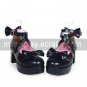Cute 2.5 Cone Heel PU Lolita Shoes with Bow