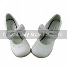 Cute White PU Leather 4.5cm High Heel Sweet Lolita Shoes with Bow