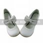 Cute White PU Leather 4.5cm High Heel Sweet Lolita Shoes with Bow