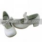 Cute White PU Leather 4.5cm High Heel Sweet Lolita Shoes with Bow