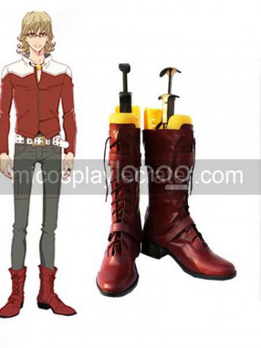 Deep Red 2 Heel TIGER & BUNNY Barnaby Brooks Faux Leather Cosplay Shoes