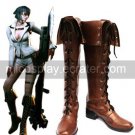 Devil May Cry 4 Lady Coffee Faux Leather 2'' High Heel Lace-Up Cosplay Shoes