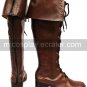 Devil May Cry 4 Lady Coffee Faux Leather 2'' High Heel Lace-Up Cosplay Shoes