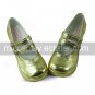Golden PU Leather 7.5cm High Heel Shining Sweet Lolita Shoes