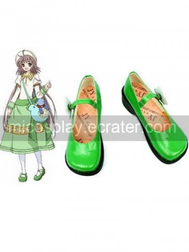 Green 2'' Heel Kobato Faux Leather Cosplay Shoes