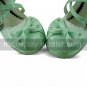 Green and White PU Leather 6.3cm High Heel Sweet Lolita Shoes with Diamond Studed Bow