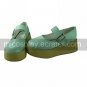 Green PU Leather 7cm Platform Country Lolita Shoes