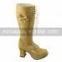 Handmade Beige PU Leather 7.5cm Chunky Heel Sweet Lolita Boots