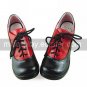 Handmade Black and Red PU Leather 4.5cm High Heel Noble Academy School Lolita Shoes