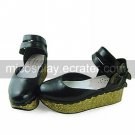 Handmade Black and Red PU Leather 5cm Platform Classic Lolita Shoes