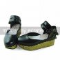 Handmade Black and Red PU Leather 5cm Platform Classic Lolita Shoes