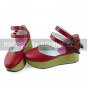 Handmade Black and Red PU Leather 5cm Platform Classic Lolita Shoes