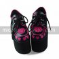 Handmade Black and Red PU Leather 12cm Platform Classic Lolita Shoes