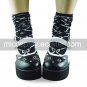 Handmade Black and White Cat Face PU Leather 7cm Platform Sweet Lolita Shoes