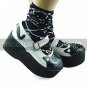 Handmade Black and White Cat Face PU Leather 7cm Platform Sweet Lolita Shoes