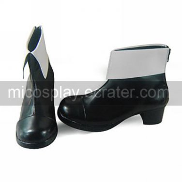 Handmade Black and White PU Leather 4.5cm High Heel Country Lolita Shoes