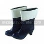 Handmade Black and White PU Leather 6.3cm High Heel Punk Lolita Boots