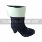 Handmade Black and White PU Leather 6.3cm High Heel Punk Lolita Boots
