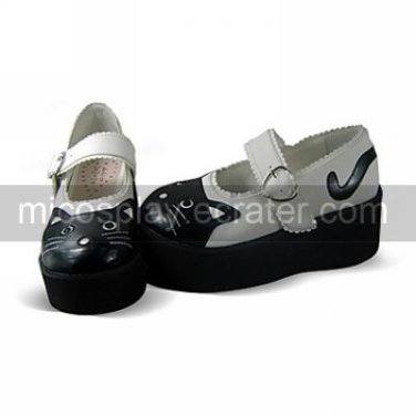Handmade Black Cat PU Leather 8cm Platform Sweet Lolita Shoes