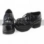 Handmade Black Grid Pattern PU Leather 8cm High Heel Punk Lolita Shoes