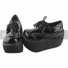 Handmade Black High Gloss PU Leather 8cm Platform Punk Lolita Shoes