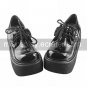 Handmade Black High Gloss PU Leather 8cm Platform Punk Lolita Shoes
