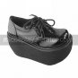 Handmade Black High Gloss PU Leather 8cm Platform Punk Lolita Shoes