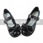 Handmade Black Hollowed PU Leather 4.5cm High Heel Sweet Lolita Shoes
