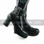 Handmade Black PU Leather7 .5cm High Heel Gothic Lolita Shoes