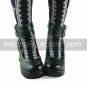 Handmade Black PU Leather7 .5cm High Heel Gothic Lolita Shoes