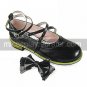 Handmade Black PU Leather 2.5cm Flat Casual Lolita Shoes with Bow