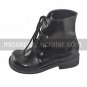 Handmade Black PU Leather 2.5cm Flat Gothic Lolita Boots