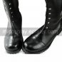 Handmade Black PU Leather 2.5cm Flat Gothic Lolita Boots  1