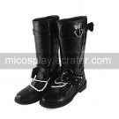 Handmade Black PU Leather 2.5cm Flat Sweet Lolita Boots