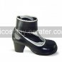 Handmade Black PU Leather 4.5 High Heel Shiro&Kuro Lolita Shoes