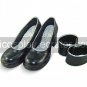 Handmade Black PU Leather 4.5 High Heel Shiro&Kuro Lolita Shoes