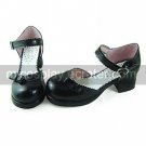 Handmade Black PU Leather 4.5cm High Heel Casual Lolita Shoes