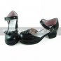Handmade Black PU Leather 4.5cm High Heel Casual Lolita Shoes