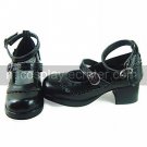 Handmade Black PU Leather 4.5cm High Heel Casual Lolita Shoes1