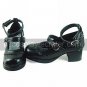 Handmade Black PU Leather 4.5cm High Heel Casual Lolita Shoes1