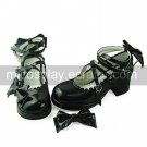 Handmade Black PU Leather 4.5cm High Heel Casual Lolita Shoes