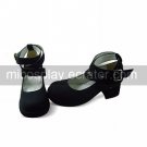 Handmade Black PU Leather 4.5cm High Heel Classic Lolita Shoes 1